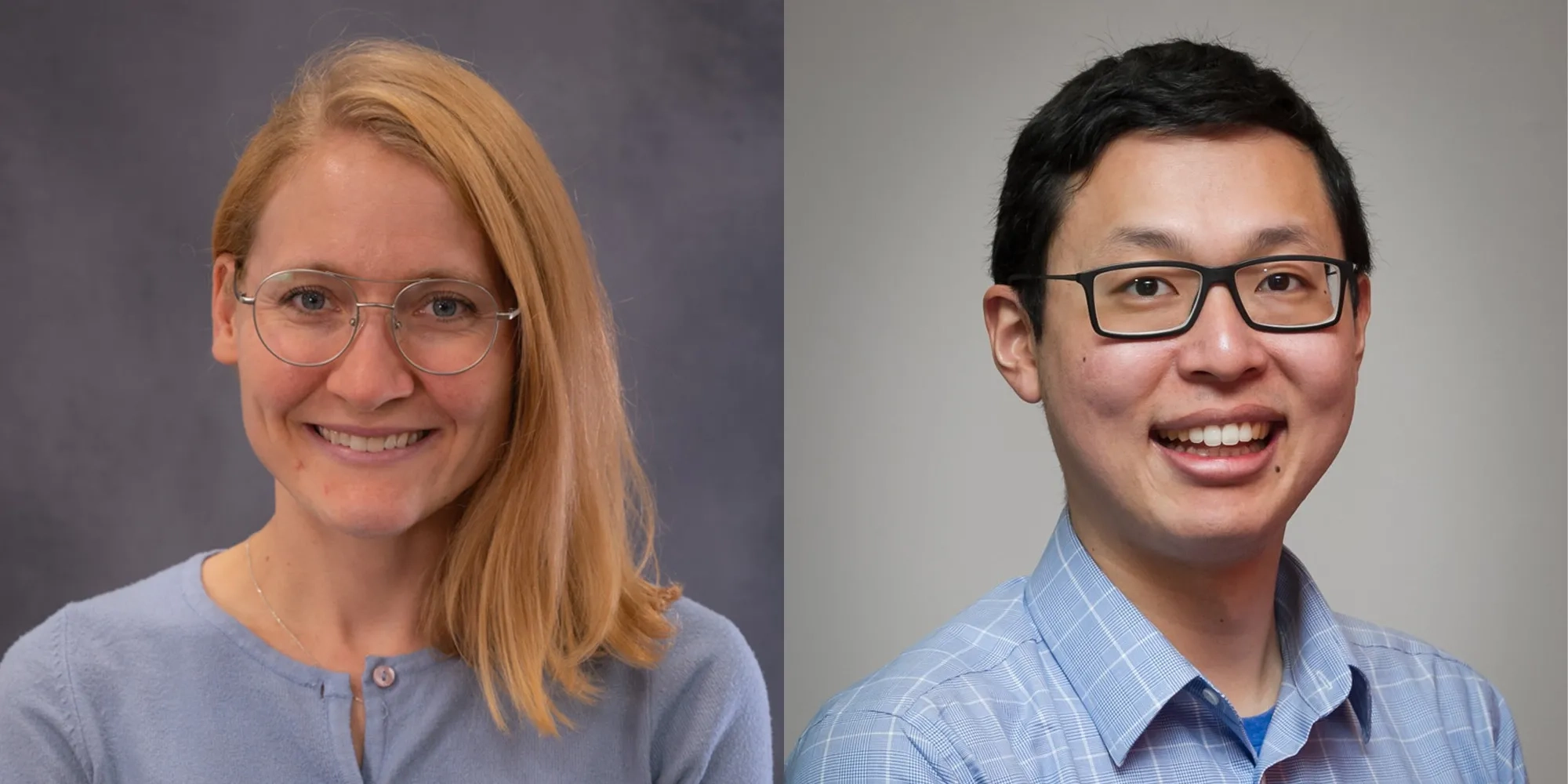 A headshot of a woman and a headshot of a man.