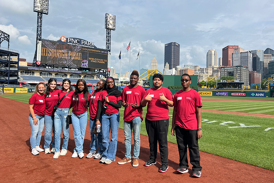 Photo of participants of the Tepper School's first Business Analytics Summer Summit at PNC Park