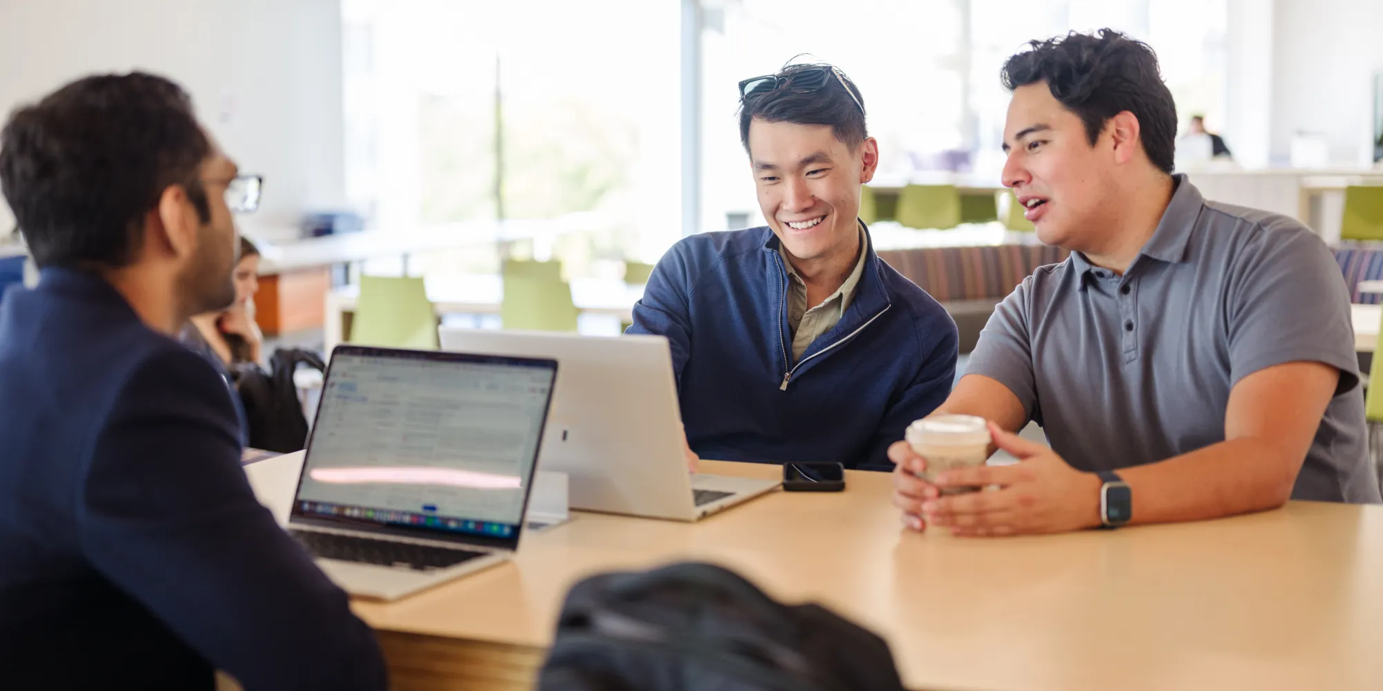 Students in a group discussion. 
