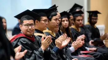 Tepper Ph.D. students waiting to graduate
