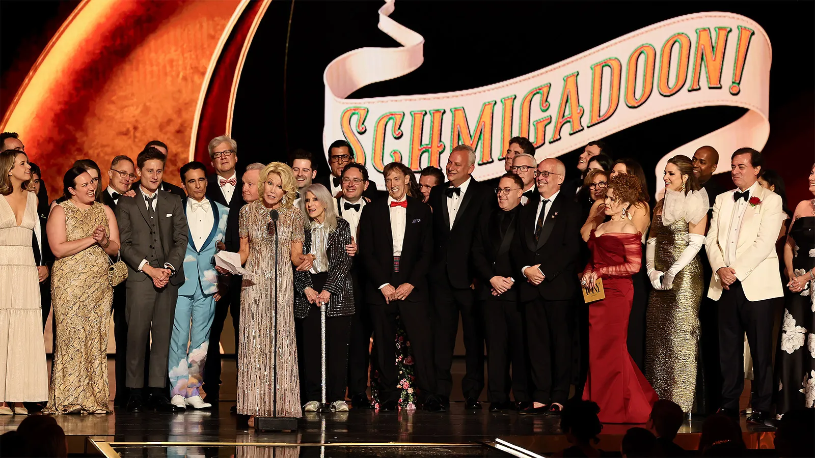 Schmigadoon cast and crew accepting the Best Musical Tony Award.