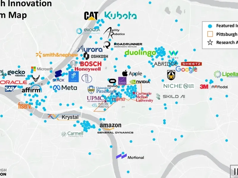 map of Pittsburgh innovation ecosystem