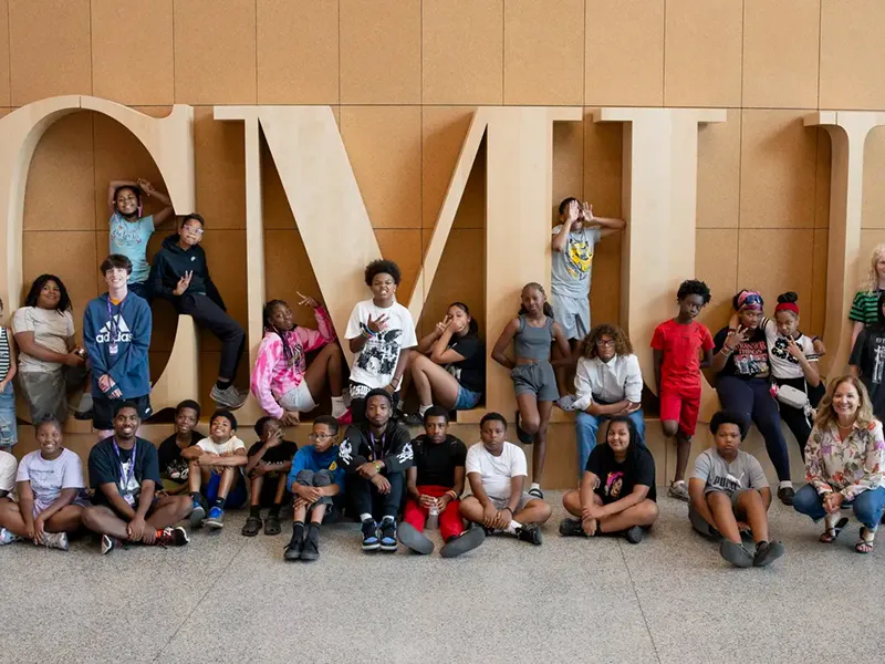 Future innovators strike a pose at Carnegie Mellon University.