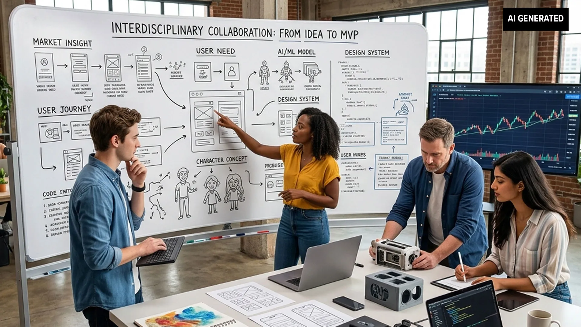 A group of coworkers, each working on something separate in a shared space.