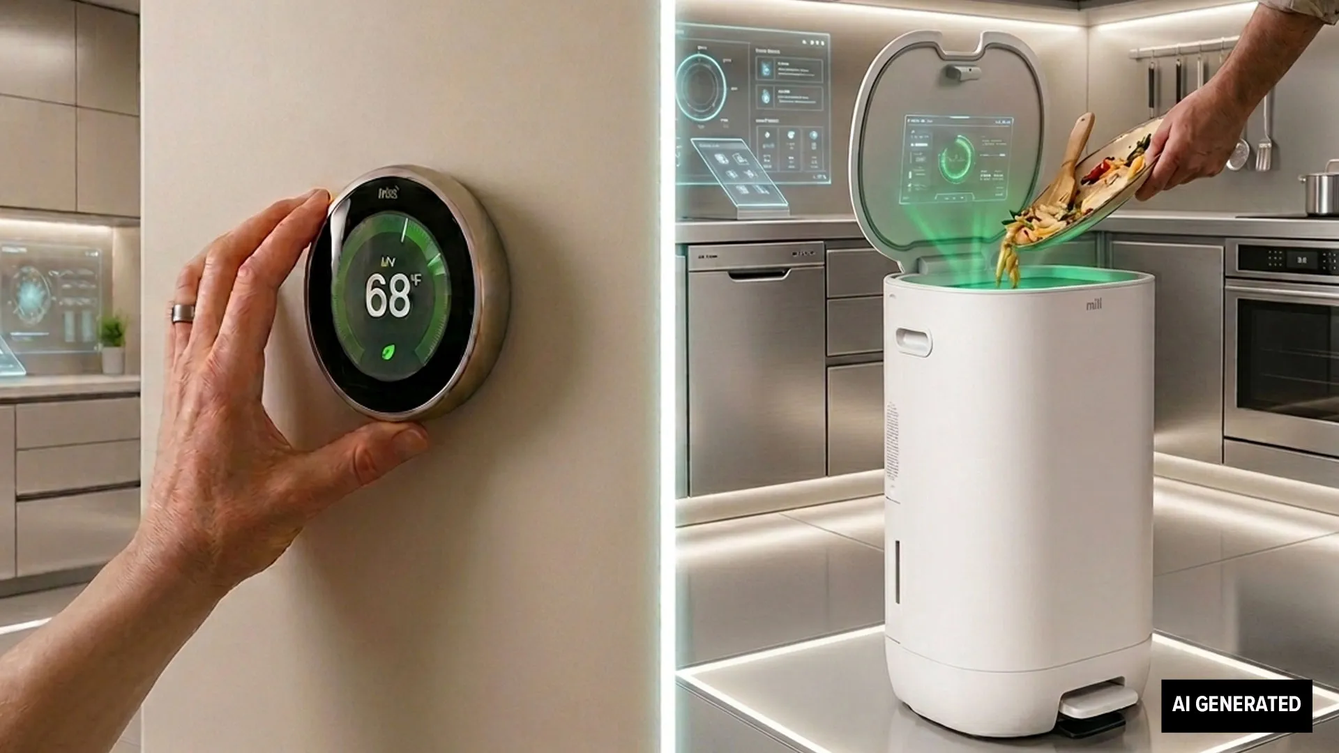 Smart thermostat and food recycler.