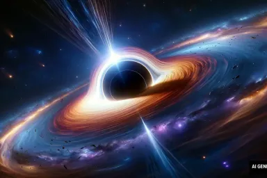 Black hole. AI-generated image.