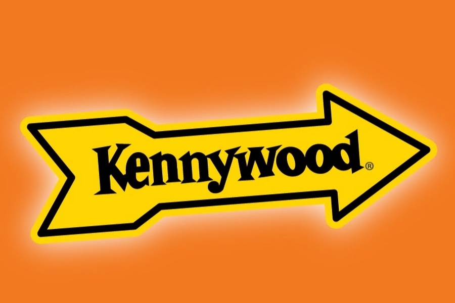 Kennywood logo: yellow arrow with Kennywood written across it