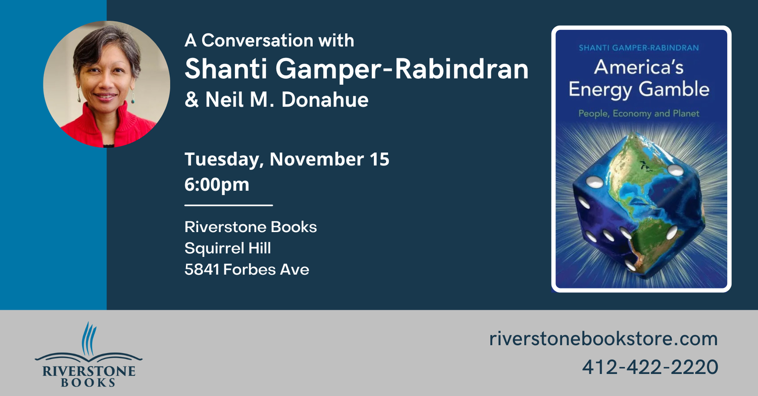 Promotion flier for A Conversation with Shanti Gamper-Rabindran & Neil Donahue event