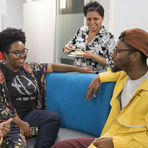 A photo of students at the open house for the Center for Student Diversity and Inclusion