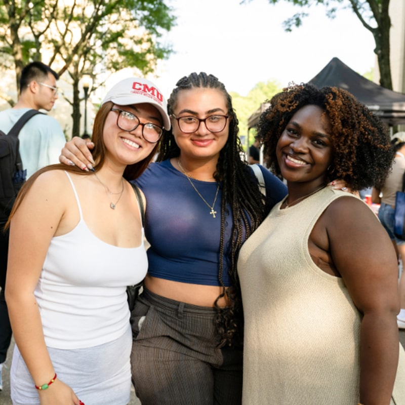 CMU students pose for a picture at the Center for Student Diversity and Inclusion's annual El Cookout.