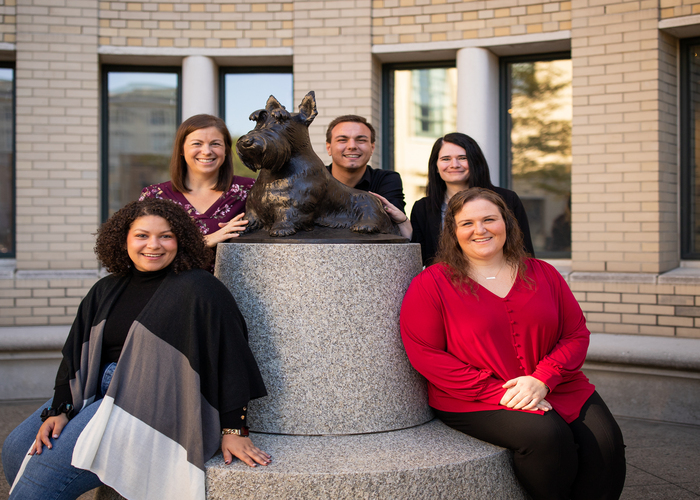 SLICE staff members in Merson Courtyard