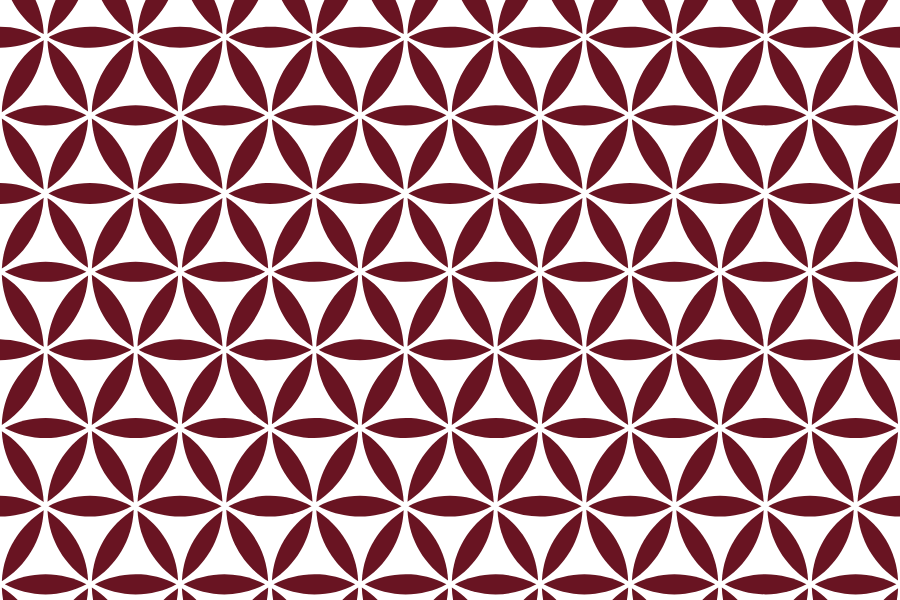 Illustration of a maroon mosaic design.