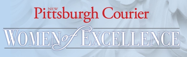 Logo reading New Pittsburgh Courier Woman of Excellence