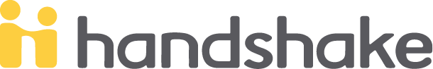 handshake logo of two silhouettes shaking hands