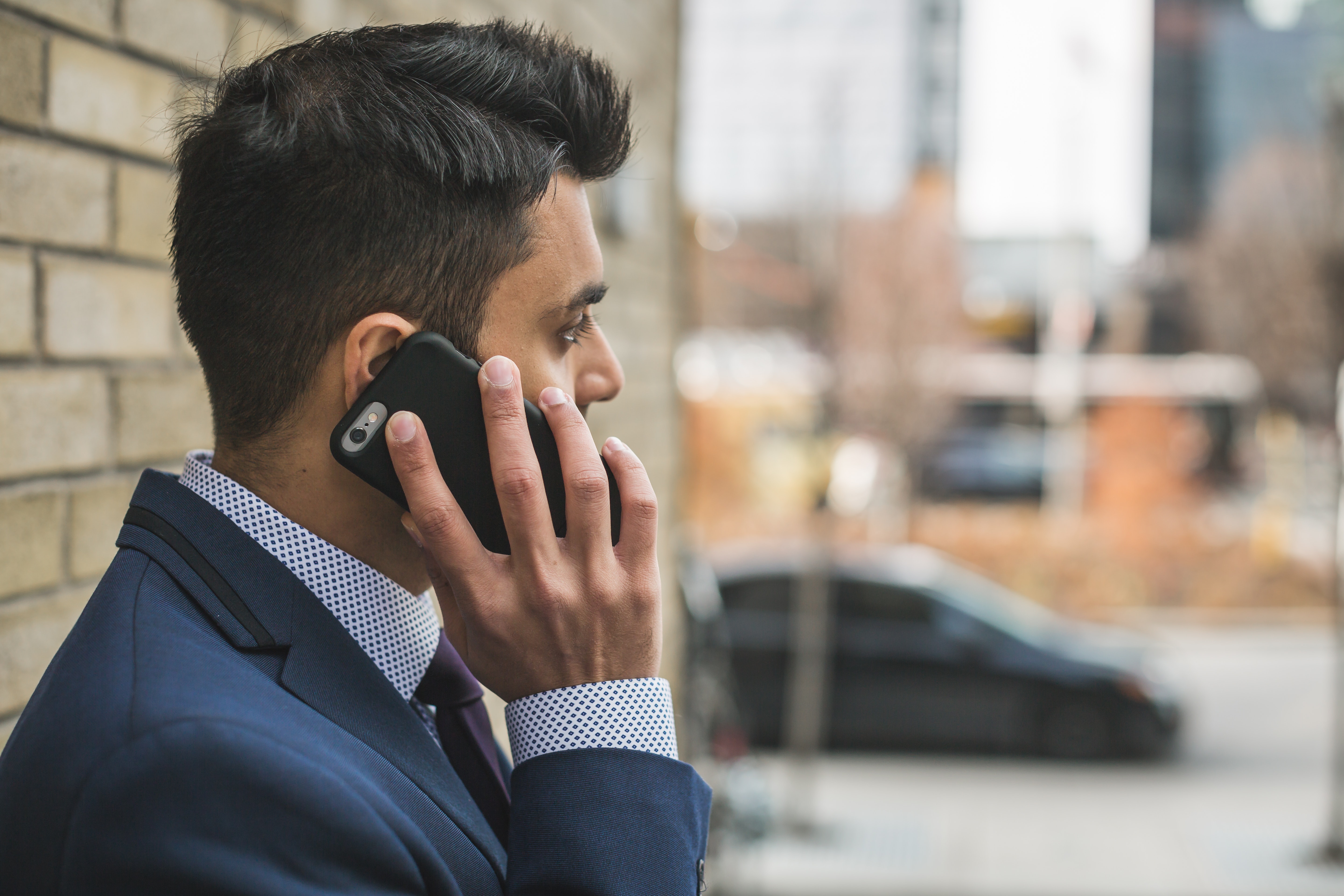 image of business man on the phone