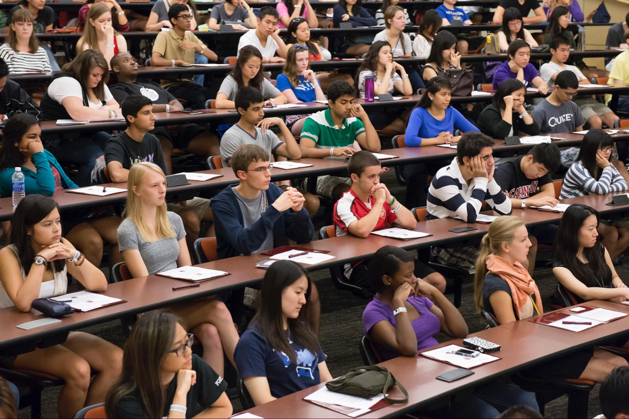 students sitting in a lecture hall