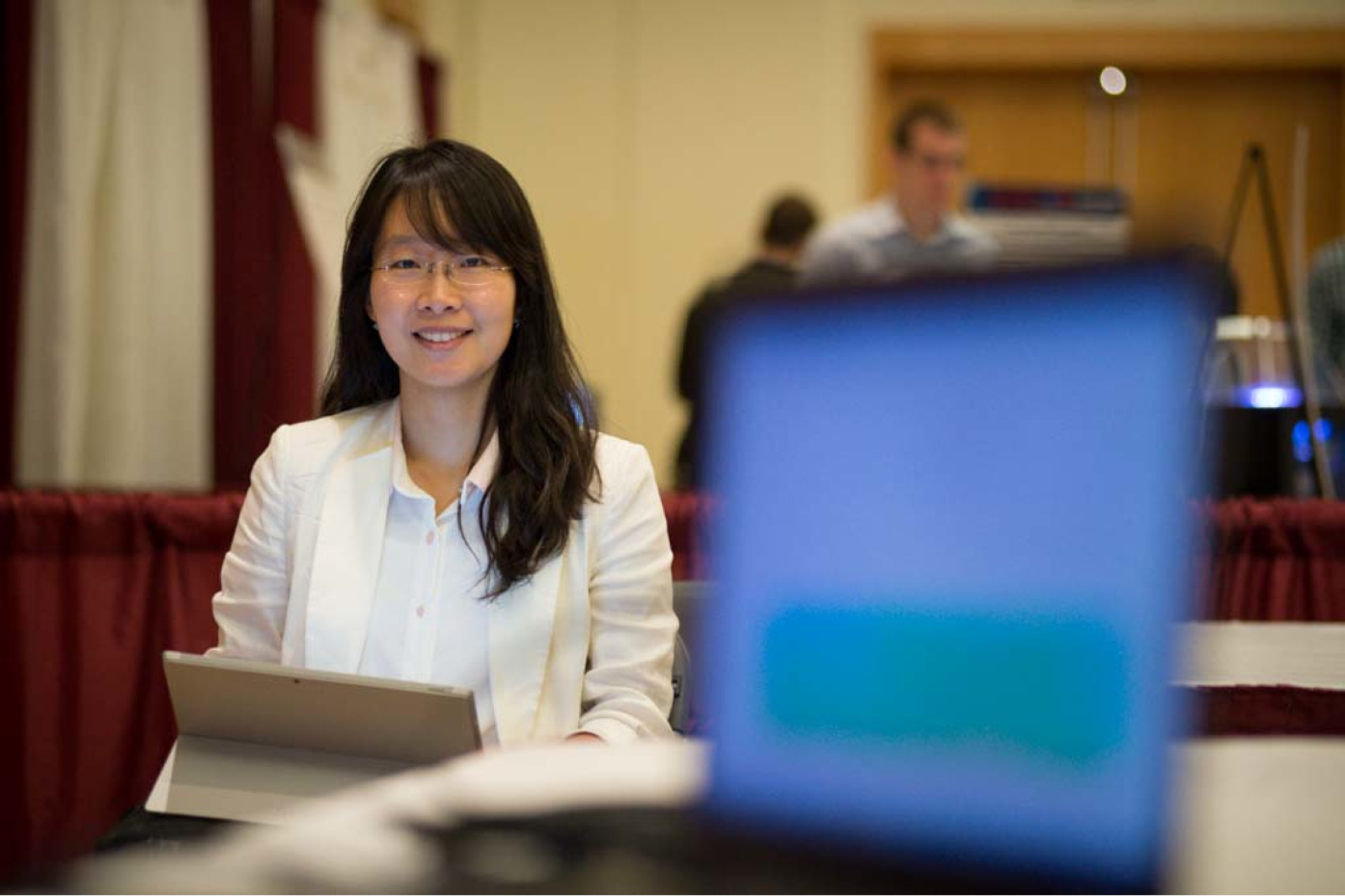 student smiling at the camera