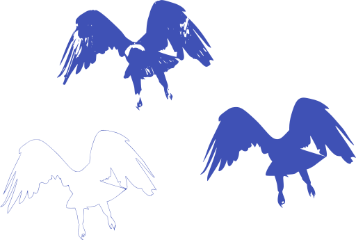 stylized illustration of three eagles