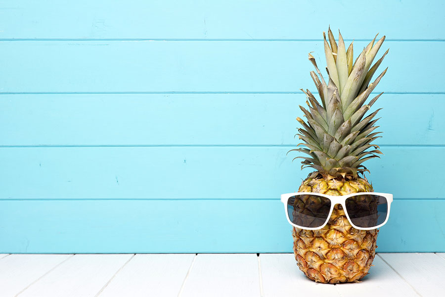 Pineapple wearing sunglasses