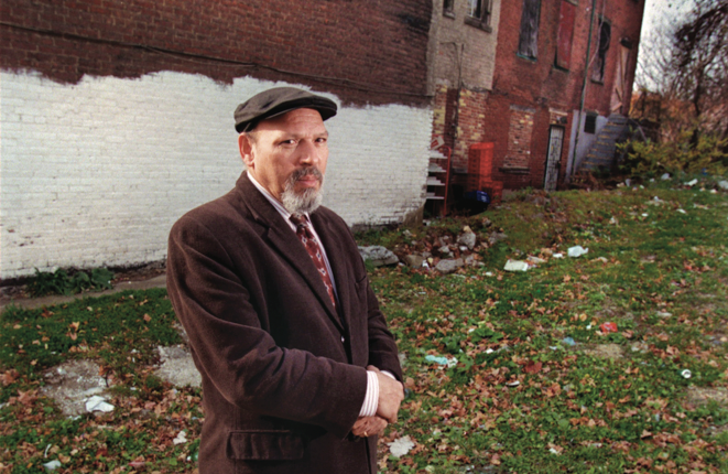 August Wilson outside his childhood home, 2005.