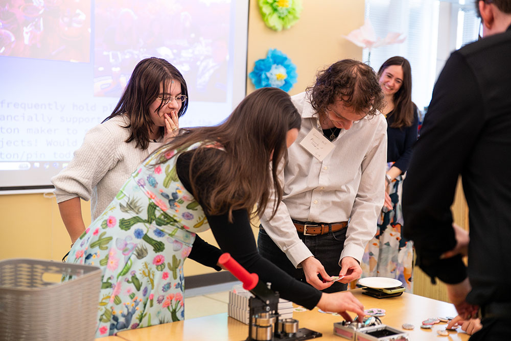 A button-making session provided fun takeaways.