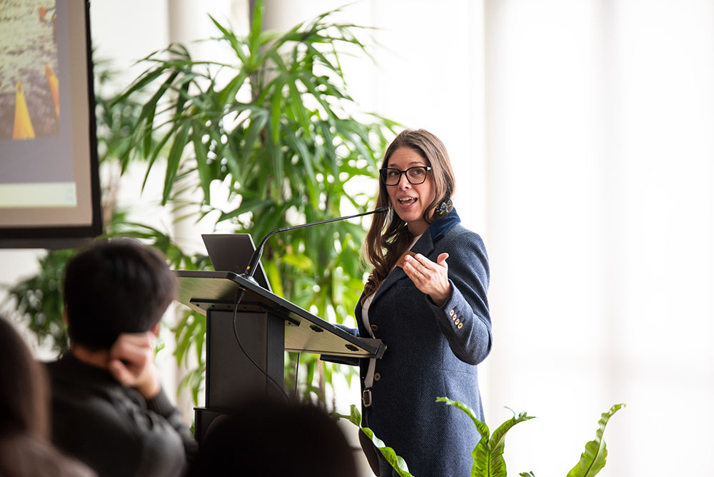 Leslie Montgomery, Vice President of Education for the Green Building Alliance, gave a keynote speech to open the event.