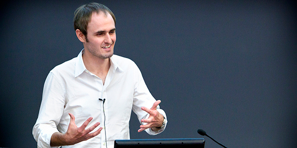 Matthew Humphrey speaking in a lecture