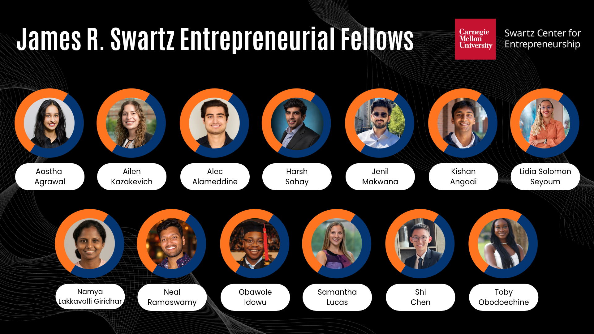 The CMU Swartz Center Announces the 2026-28 James R. Swartz Entrepreneurial Fellows