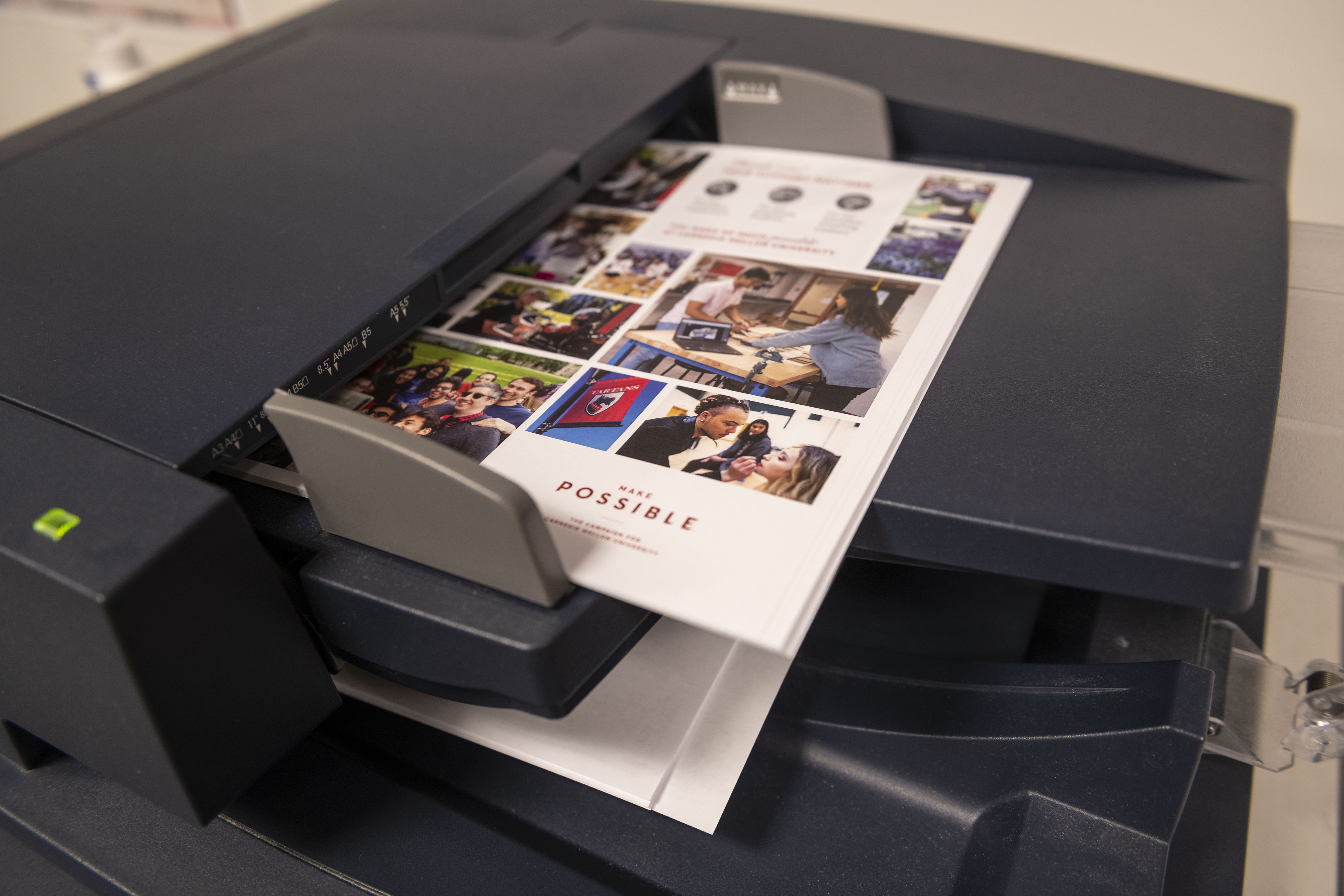 Copies on a copier tray