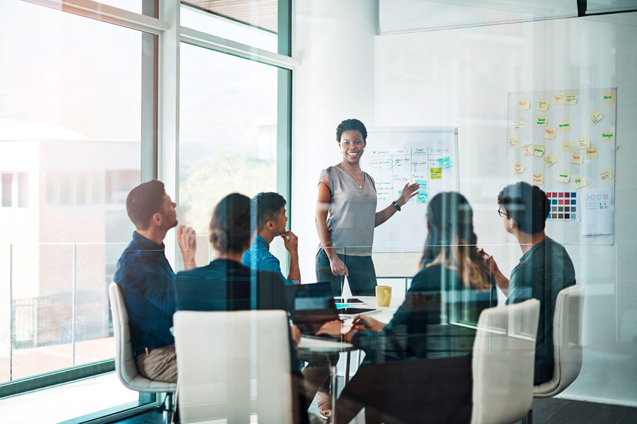 Team in a meeting