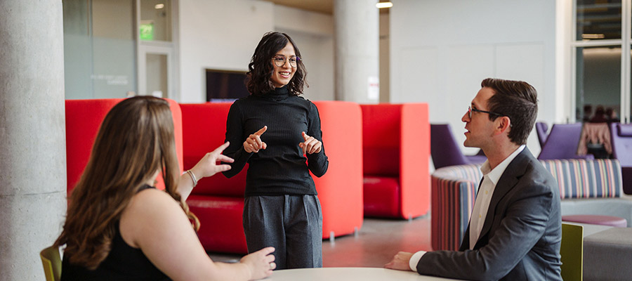 Students in a meeting