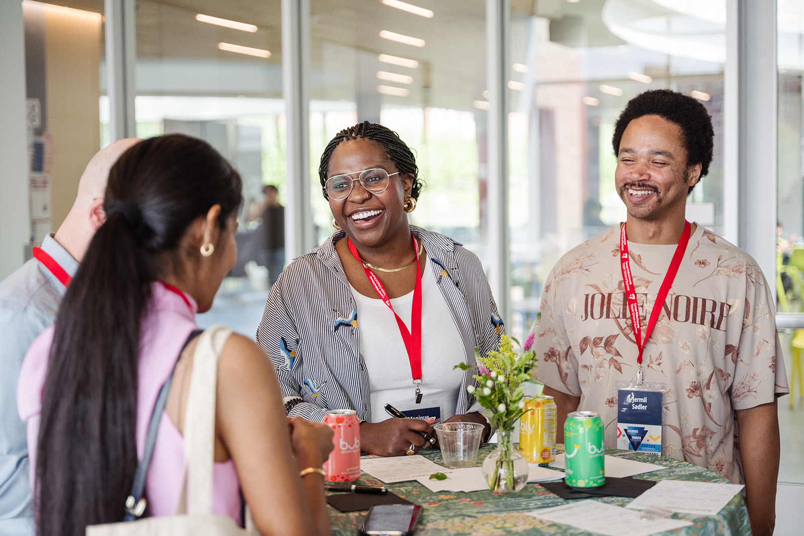Three alumni gather at a Reunion event