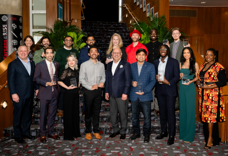 A group of Tartans on the Rise awardees at the awards reception.