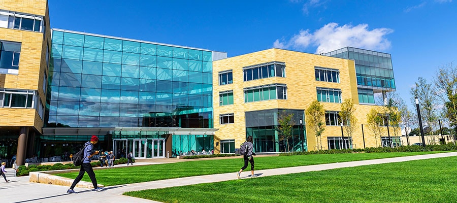 Exterior shot of the Tepper building