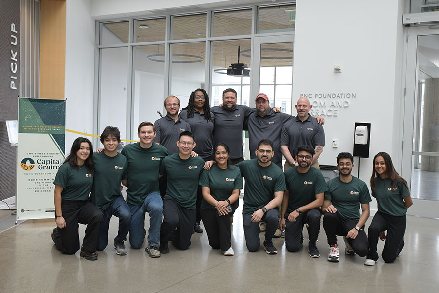 student team at capital grains opening in the tepper quad