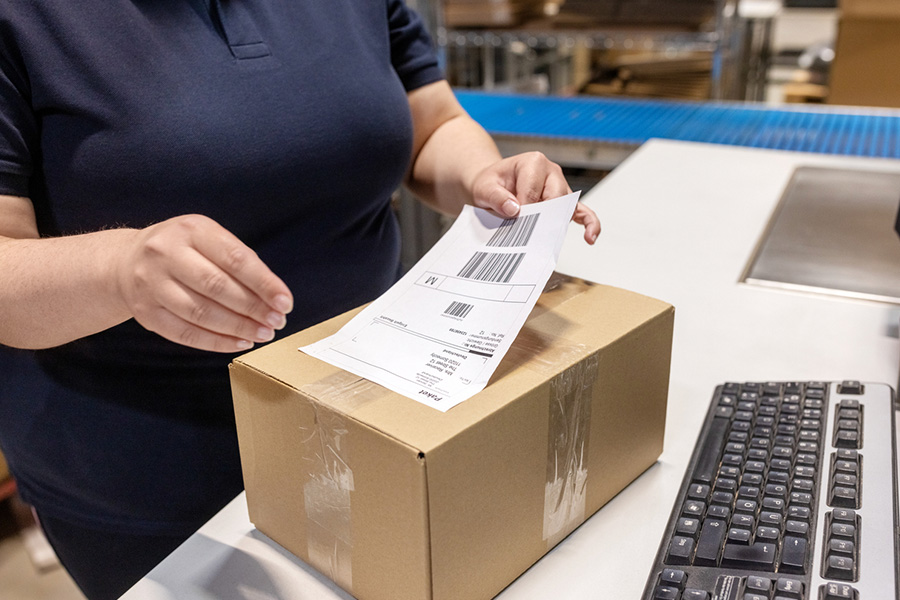 Photo of package being prepped for return