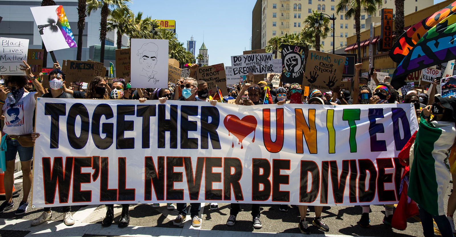 LA protest banner