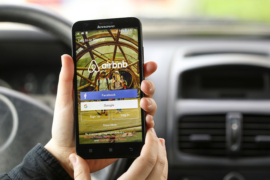 Airbnb app on a phone