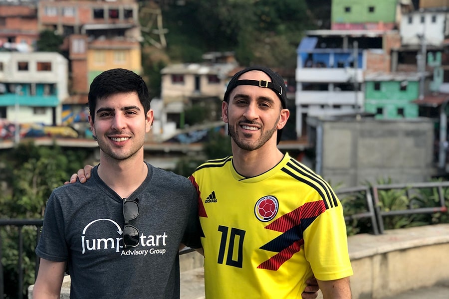 Two male students in Colombia