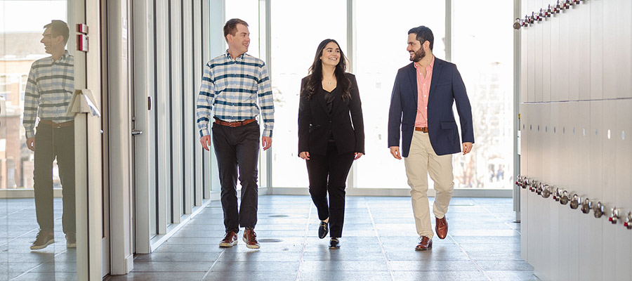 Three mba students walking