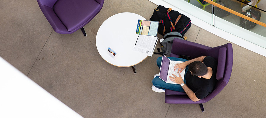 Student on laptop