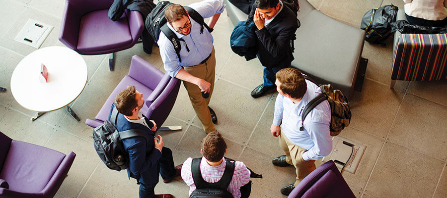 Students socialize during an access weekend