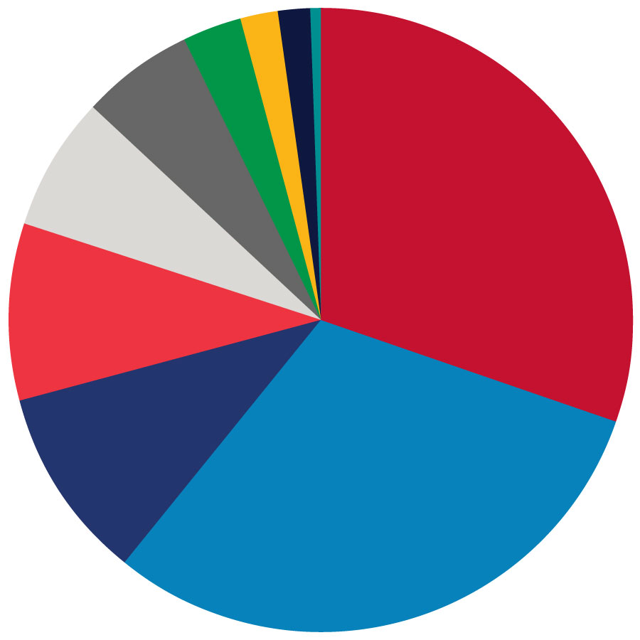 pie chart of employment by industry breakdown