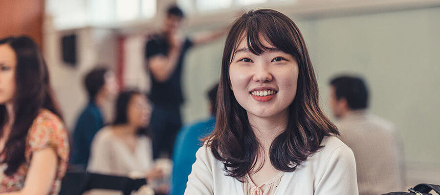 ph.d. student in lounge