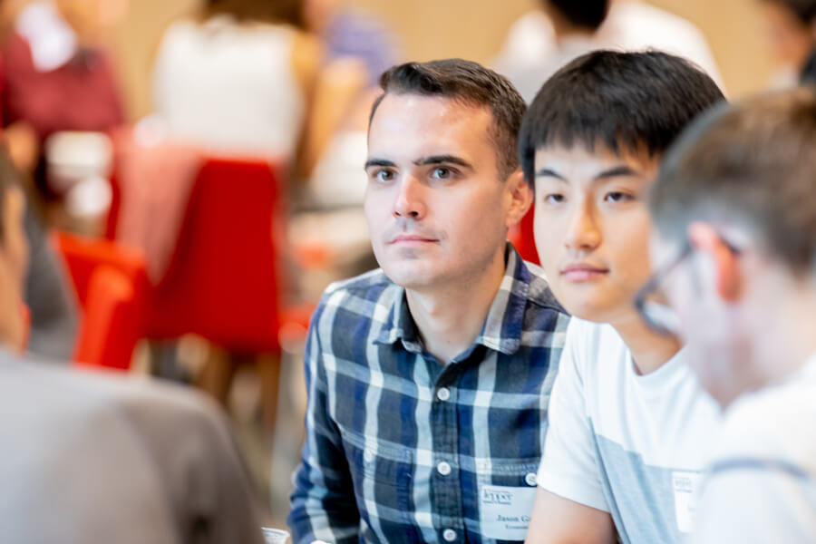 Phd students at a speaker event