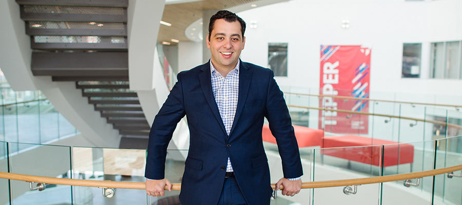 Male MBA student in the Tepper Quad