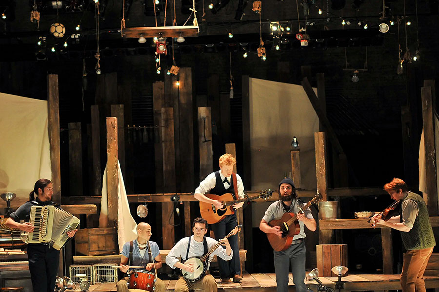 Carnegie Mellon graduates and leaders of PigPen Theatre Co. performing "The Old Man and The Moon". Credit: Jenny Anderson