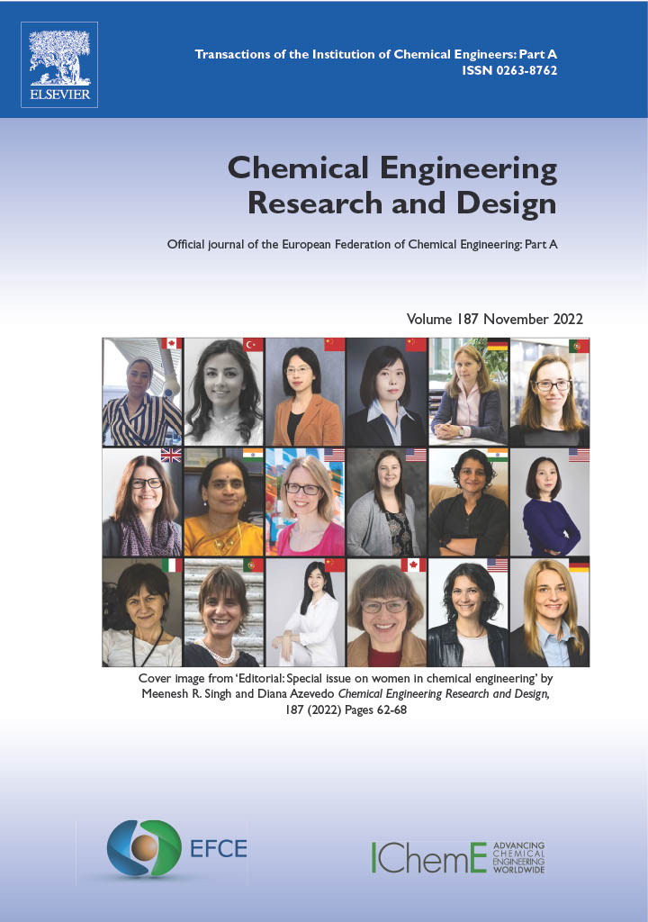 Chemical Engineering Research and Design Cover with Ana