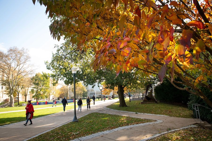 students walking on Campus at CMU