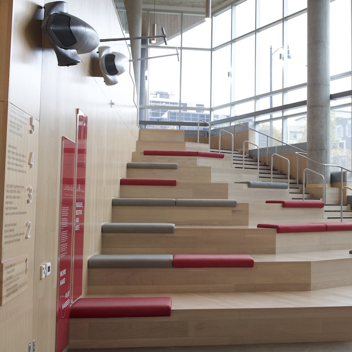 CMU Welcome Center interior steps